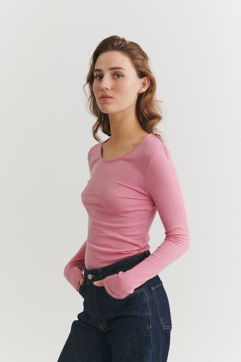 Basic Apparel Rinja LS Tee T-shirts 899 Cashmere rose